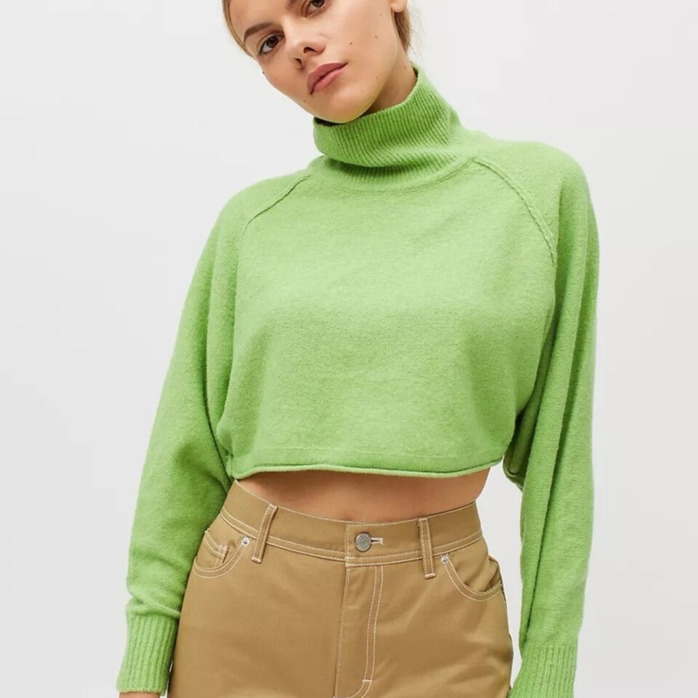 Urban Outfitters Green Cowl Turtleneck Sweater